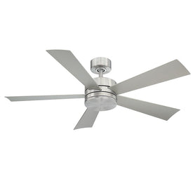 Wynd 52" Five-Blade Indoor/Outdoor Smart Ceiling Fan with 2700K LED Light Kit and Wall Control