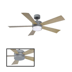 Wynd 52" Five-Blade Indoor/Outdoor Smart Ceiling Fan with 3000K LED Light Kit and Wall Control