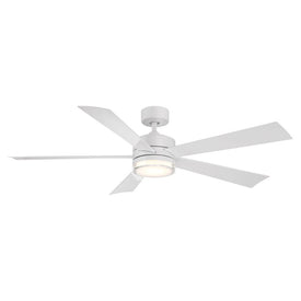 Wynd 60" Five-Blade Indoor/Outdoor Smart Ceiling Fan with 3500K LED Light Kit and Wall Control