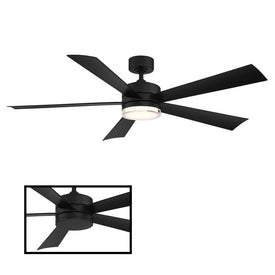Wynd 60" Five-Blade Indoor/Outdoor Smart Ceiling Fan with 3000K LED Light Kit and Wall Control