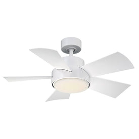 Elf 38" Five-Blade Indoor/Outdoor Smart Ceiling Fan with 3000K LED Light Kit and Wall Control