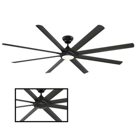 Hydra 96" Eight-Blade Indoor/Outdoor Smart Ceiling Fan with 3000K LED Light Kit and Wall Control