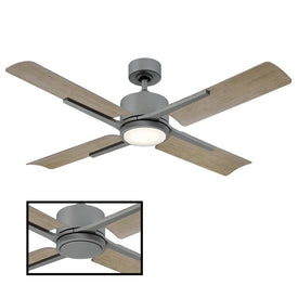 Cervantes 56" Four-Blade Indoor/Outdoor Smart Ceiling Fan with 3000K LED Light Kit and Wall Control