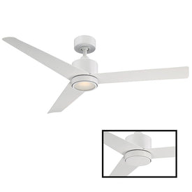 Lotus 54" Three-Blade Indoor/Outdoor Smart Ceiling Fan with 3000K LED Light Kit and Wall Control