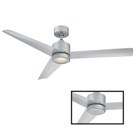 Lotus 54" Three-Blade Indoor/Outdoor Smart Ceiling Fan with 3000K LED Light Kit and Wall Control