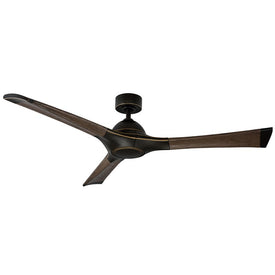 Woody 60" Three-Blade Indoor/Outdoor Smart Ceiling Fan with 2700K LED Light Kit and Wall Control