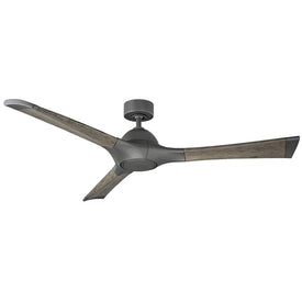 Woody 60" Three-Blade Indoor/Outdoor Smart Ceiling Fan with 3500K LED Light Kit and Wall Control