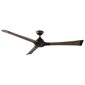Woody 72" Three-Blade Indoor/Outdoor Smart Ceiling Fan with 3500K LED Light Kit and Wall Control
