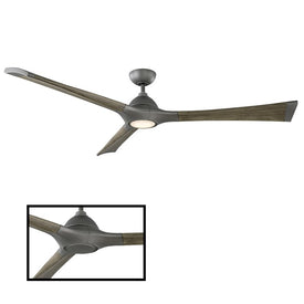 Woody 72" Three-Blade Indoor/Outdoor Smart Ceiling Fan with 3000K LED Light Kit and Wall Control