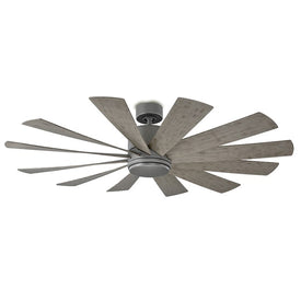 Windflower 60" Twelve-Blade Indoor/Outdoor Smart Ceiling Fan with 2700K LED Light Kit and Wall Control