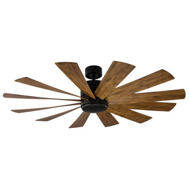 Windflower 60" Twelve-Blade Indoor/Outdoor Smart Ceiling Fan with 2700K LED Light Kit and Wall Control