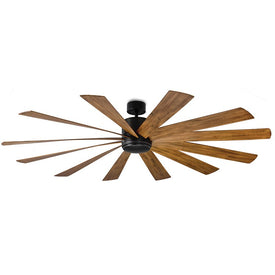 Windflower 80" Twelve-Blade Indoor/Outdoor Smart Ceiling Fan with 2700K LED Light Kit and Wall Control