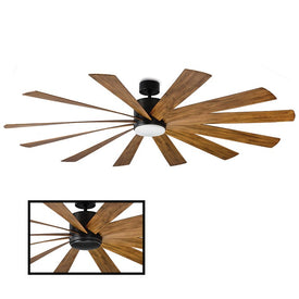 Windflower 80" Twelve-Blade Indoor/Outdoor Smart Ceiling Fan with 3000K LED Light Kit and Wall Control