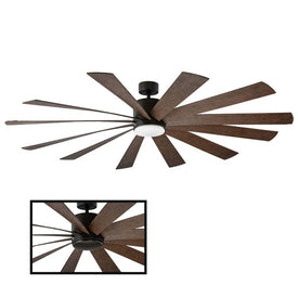 Windflower 80" Twelve-Blade Indoor/Outdoor Smart Ceiling Fan with 3000K LED Light Kit and Wall Control