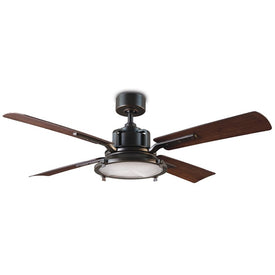 Nautilus 56" Four-Blade Indoor/Outdoor Smart Ceiling Fan with 2700K LED Light Kit and Wall Control