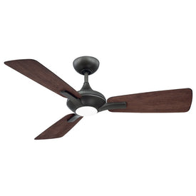 Mykonos 52" Three-Blade Indoor/Outdoor Smart Ceiling Fan with 2700K LED Light Kit and Wall Control