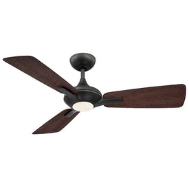Mykonos 52" Three-Blade Indoor/Outdoor Smart Ceiling Fan with 3000K LED Light Kit and Wall Control
