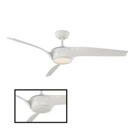Nirvana 56" Three-Blade Indoor/Outdoor Smart Ceiling Fan with 3000K LED Light Kit and Wall Control