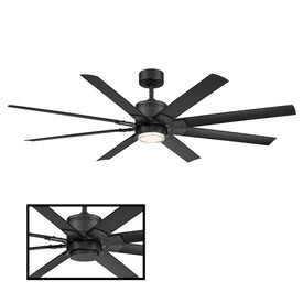 Renegade 66" Eight-Blade Indoor/Outdoor Smart Ceiling Fan with 3000K LED Light Kit and Remote Control & Wall Cradle