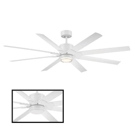 Renegade 66" Eight-Blade Indoor/Outdoor Smart Ceiling Fan with 3000K LED Light Kit and Remote Control & Wall Cradle