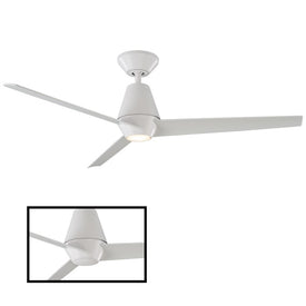 Slim 52" Three-Blade Indoor/Outdoor Smart Ceiling Fan with 3000K LED Light Kit and Remote Control & Wall Cradle