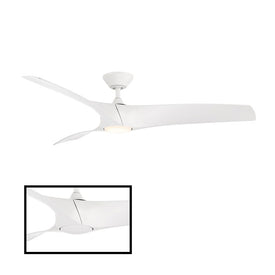 Zephyr 52" Three-Blade Indoor/Outdoor Smart Ceiling Fan with 3000K LED Light Kit and Remote Control & Wall Cradle