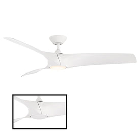 Zephyr 62" Three-Blade Indoor/Outdoor Smart Ceiling Fan with 3000K LED Light Kit and Remote Control & Wall Cradle