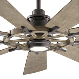 Gentry 65" Nine-Blade Ceiling Fan with LED Light