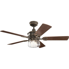 Lyndon 52" Five-Blade Indoor/Outdoor Patio Ceiling Fan with LED Light