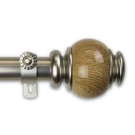 Marbella Curtain Rod 1" Diameter x 160" - 240" Long - Satin Nickel