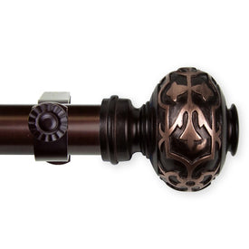 Cleopatra Curtain Rod 1" Diameter x 28" - 48" Long - Bronze