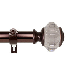 Lea Curtain Rod 1" Diameter x 120" - 170" Long - Bronze