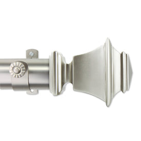 Julio Curtain Rod 1.5" Diameter x 115" - 165" Long - Satin Nickel