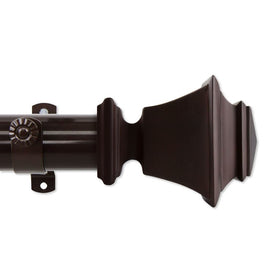 Julio Curtain Rod 1.5" Diameter x 66" - 115" Long - Cocoa