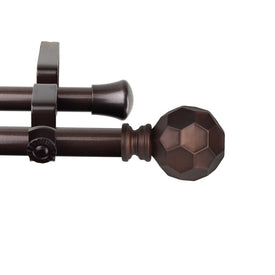 Juliette Double Curtain Rod 13/16" Diameter x 48" - 84" Long - Cocoa