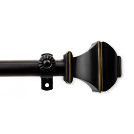 Martin Curtain Rod 13/16" Diameter x 28" - 48" Long - Black