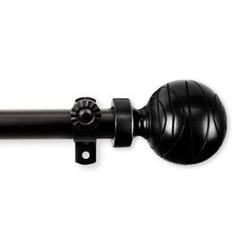 Charles Curtain Rod 13/16" Diameter x 48" - 84" Long - Black