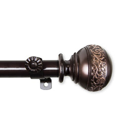 Kathy Curtain Rod 13/16" Diameter x 66" - 120" Long - Cocoa