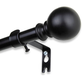 Josh Curtain Rod 5/8" Diameter x 28" - 48" Long - Black