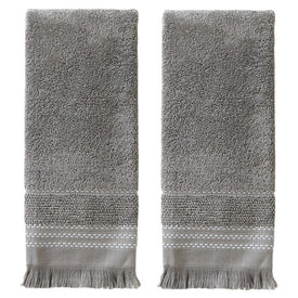 Jude Fringe Hand Towel 2-Pack in Gray
