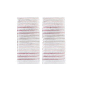 Tie Dye Stripe Hand Towel 2-Pack in Coral