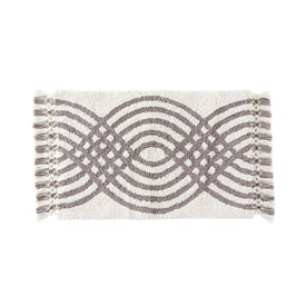 Fringed Waves Rug in Gray