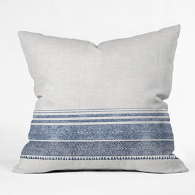 Holli Zollinger French Linen Chambray Tassel 16" x 16" Outdoor Throw Pillow