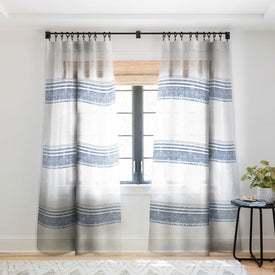 Holli Zollinger French Linen Chambray Tassel Sheer Window Curtain (Single Panel)