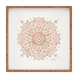 Cat Coquillette Moroccan Mandala Rose Gold Square Tray
