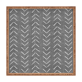 Becky Bailey Mud Cloth Big Arrows Charcoal Square Tray