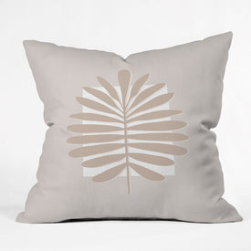 Alisa Galitsyna Neutral Tropical Leaves 16" x 16" Outdoor Throw Pillow