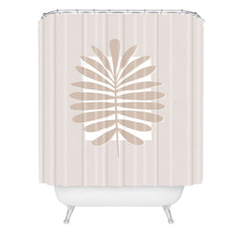 Alisa Galitsyna Neutral Tropical Leaves Shower Curtain