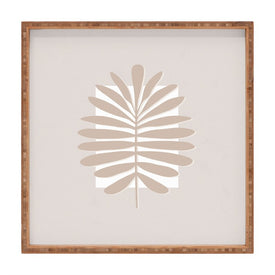Alisa Galitsyna Neutral Tropical Leaves Square Tray