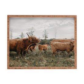 Chelsea Victoria Highland Cows In The Meadow Rectangular Tray